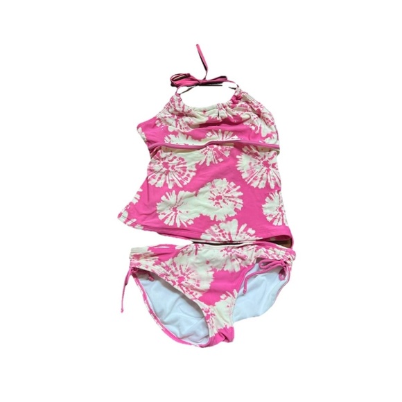 Justice Girls Tankini Swim suit bathing Pink bikini  2Pc Set Junior XL 16 years - Picture 1 of 5